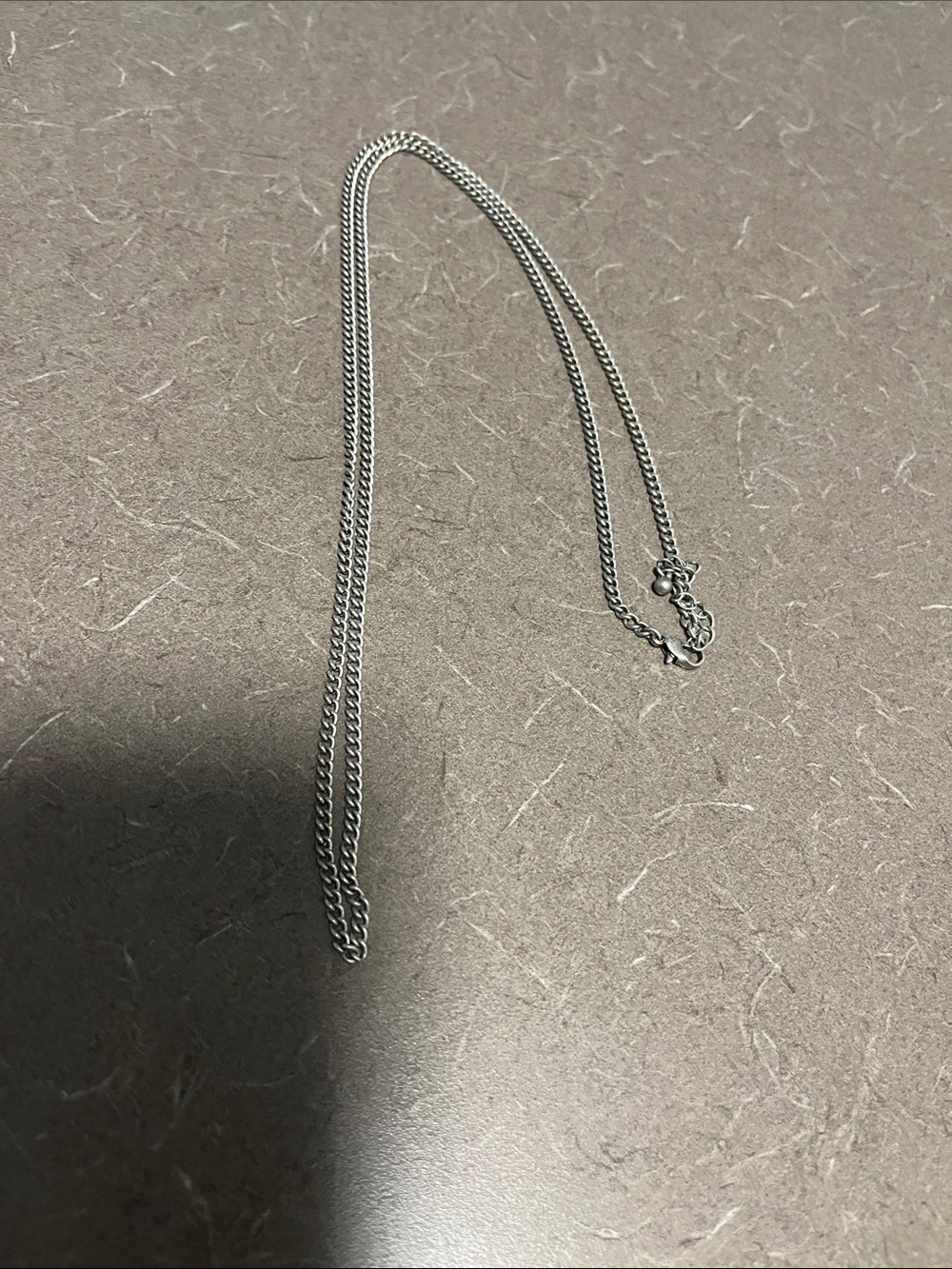 Long 15” Clasped Silver Tone Chain- unisex